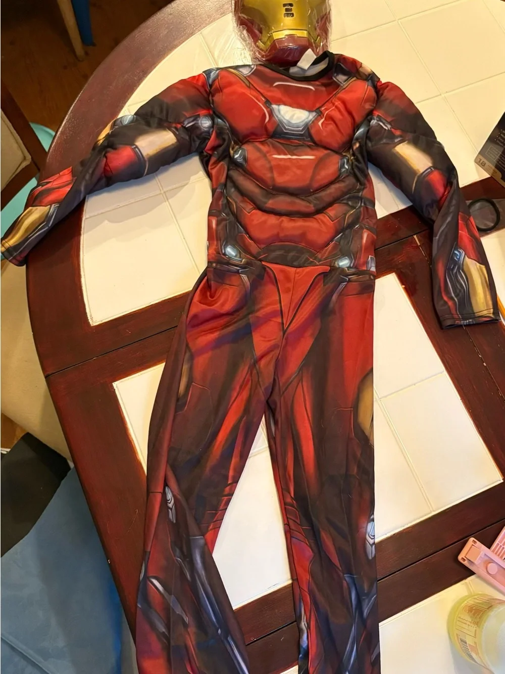Kids Red and Gold Superhero Mask Costume